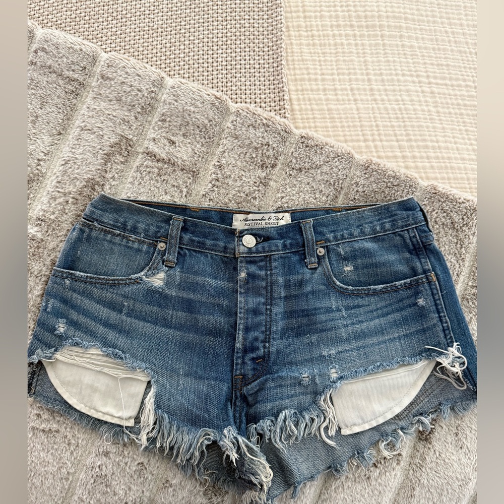 Abercrombie and Fitch Distressed Denim Shorts